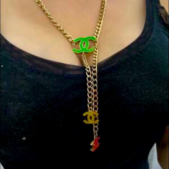 🤮 TRADE 😮 CHANEL belt/necklace neon - Picture 9 of 10